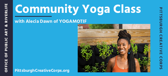 Community Yoga Class with Alecai Dawn of Yoga motif