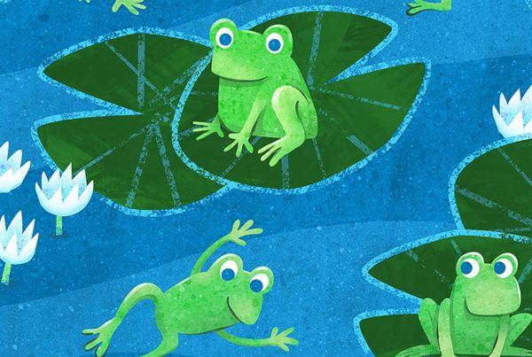 Frogs and Lilypads (detail), April Hartman